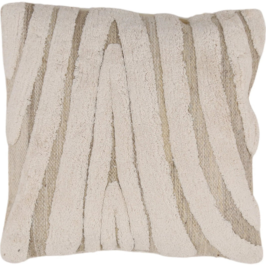 Maryanne Pillow by Arch & Plane in ivory. Made from tufted cotton, wool cover in a unique style.