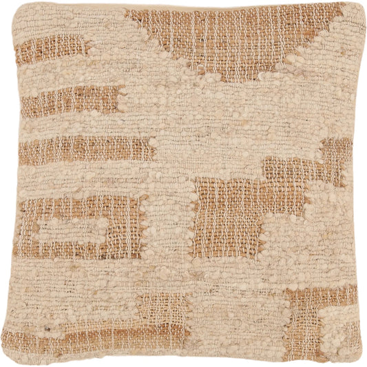 Ashley Pillow by Arch & Plane in cream. Made from handwoven jute, wool cover in a unique style.