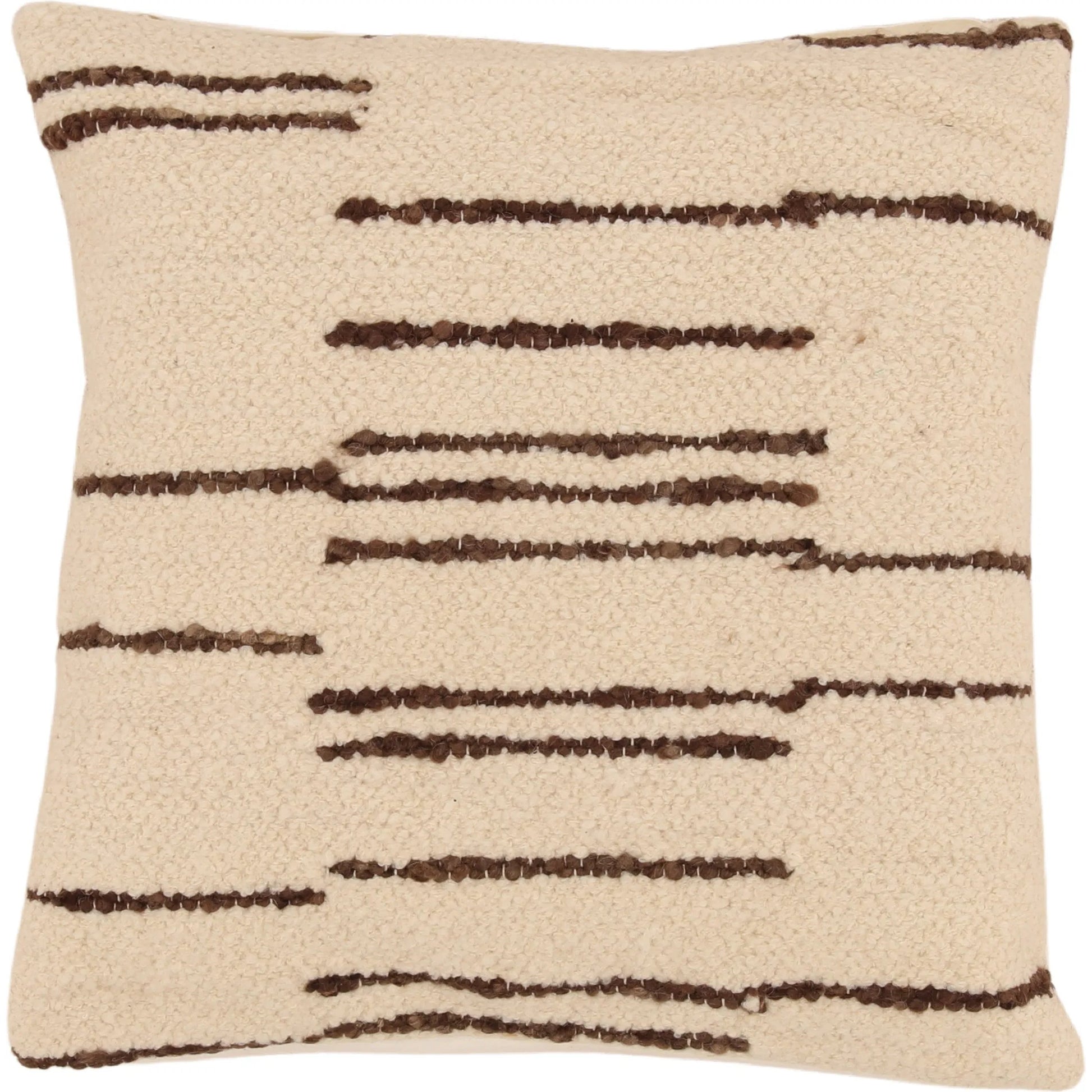 Tayla Pillow by Arch & Plane in ivory. Made from handwoven wool cover in a unique style.