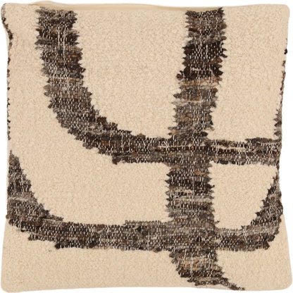 Kailee Pillow by Arch & Plane in charcoal, ivory. Made from handwoven wool cover in a unique style.