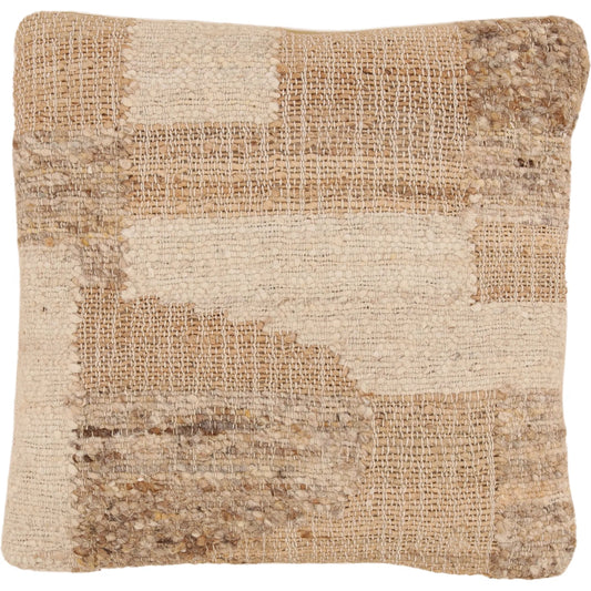 Alysha Pillow by Arch & Plane in sand. Made from handwoven jute, wool cover in a unique style.