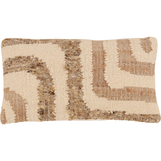 Arianna Pillow by Arch & Plane in sand. Made from handwoven jute, wool cover in a unique style.