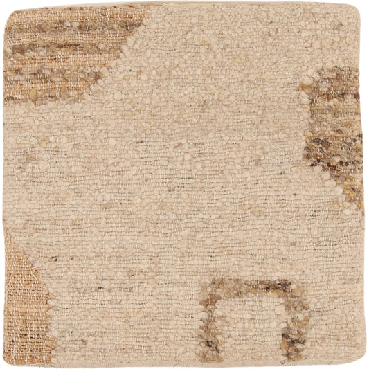 Lazaro Pillow by Arch & Plane in cream. Made from handwoven jute, wool cover in a unique style.