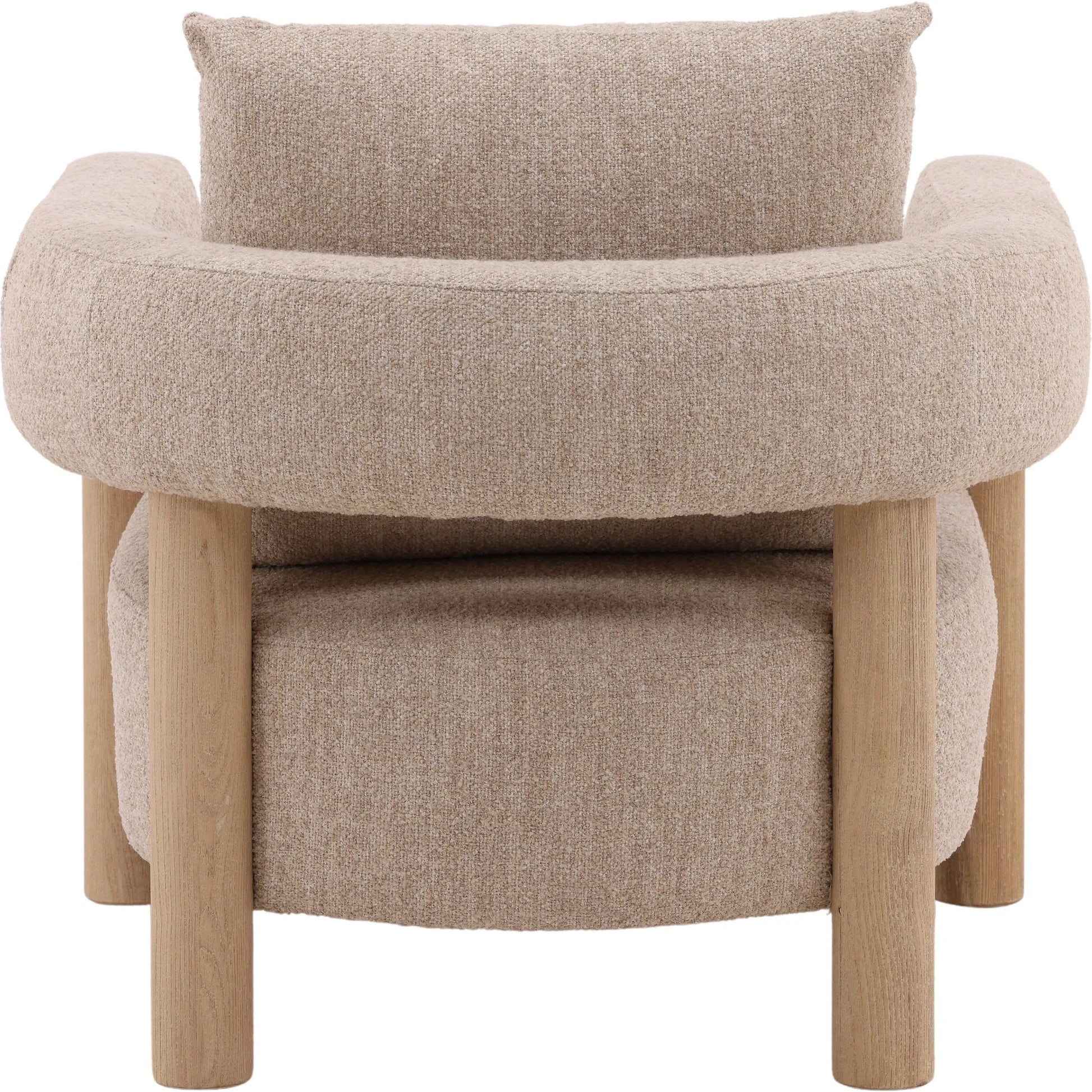 Theo Occasional Chair by Arch & Plane in yukon beige, natural. Made from polyester blend fabric, rubber wood in a transitional style.