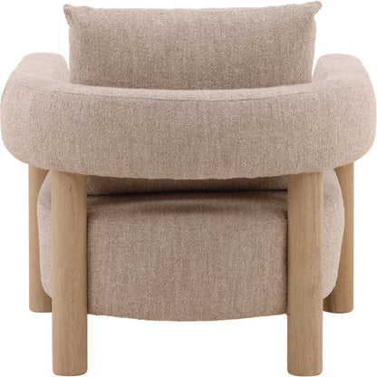 Theo Occasional Chair by Arch & Plane in yukon beige, natural. Made from polyester blend fabric, rubber wood in a transitional style.