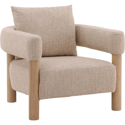 Theo Occasional Chair by Arch & Plane in yukon beige, natural. Made from polyester blend fabric, rubber wood in a transitional style.