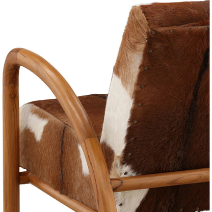Rickie Occasional Chair by Arch & Plane. Made from goat hide, teak wood in a unique style.