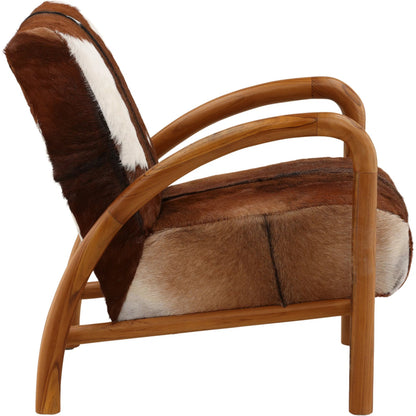 Rickie Occasional Chair by Arch & Plane. Made from goat hide, teak wood in a unique style.