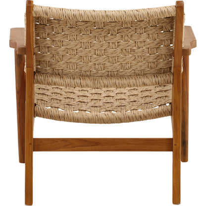 Adolf Outdoor Occasional Chair by Arch & Plane in natural. Made from synthetic rattan, teak wood in a unique style.