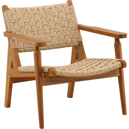 Adolf Outdoor Occasional Chair by Arch & Plane in natural. Made from synthetic rattan, teak wood in a unique style.