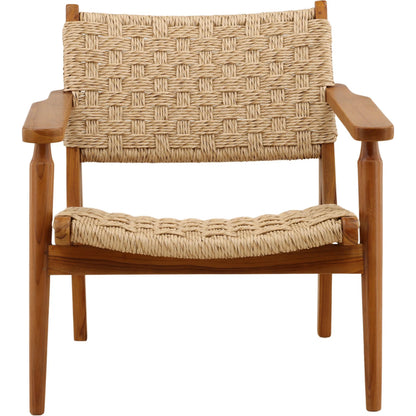 Adolf Outdoor Occasional Chair by Arch & Plane in natural. Made from synthetic rattan, teak wood in a unique style.