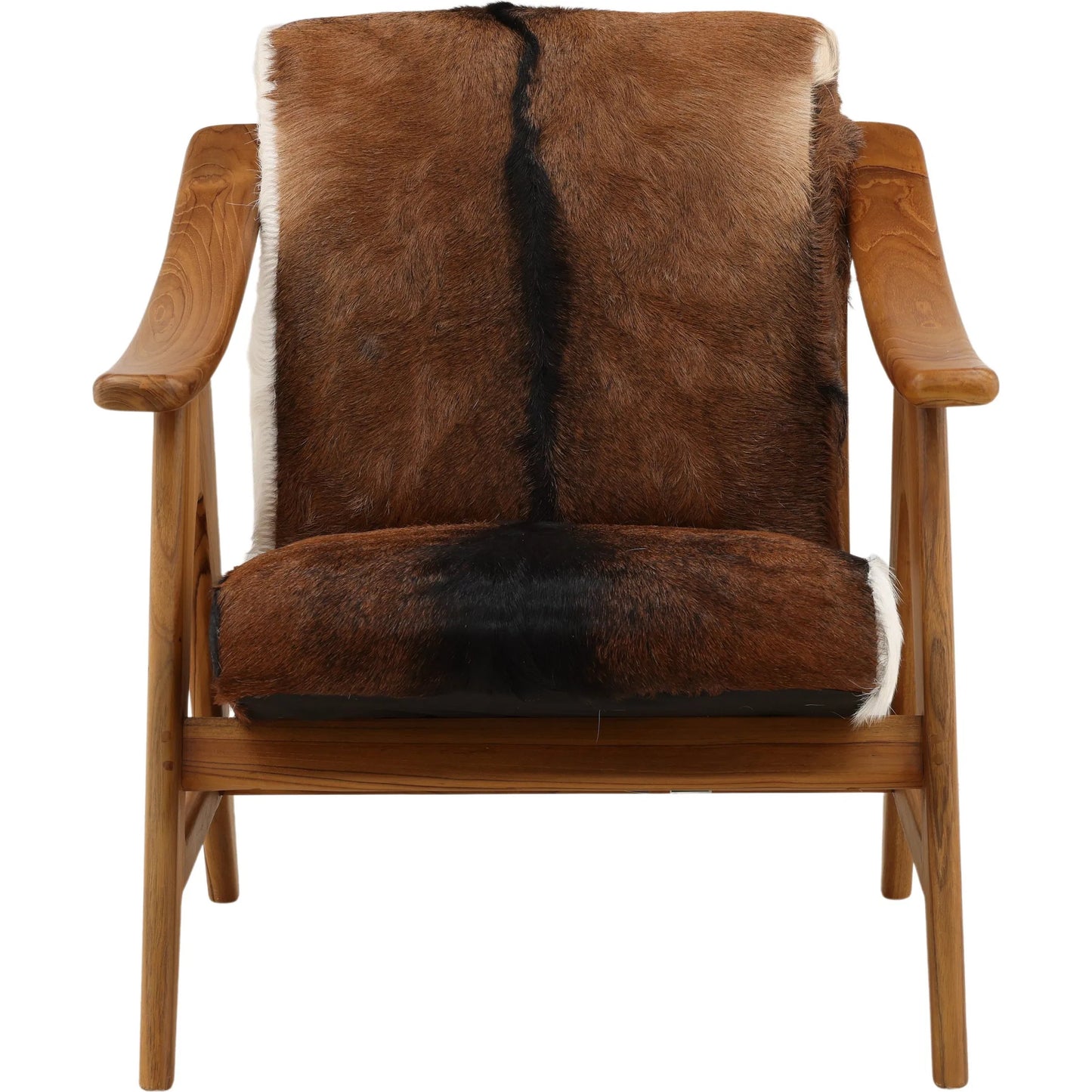 002 SI-2532965 | Additional Silo | Kim Occasional Chair by Arch & Plane in brown, white. Made from goat hide, teak wood in a unique style.