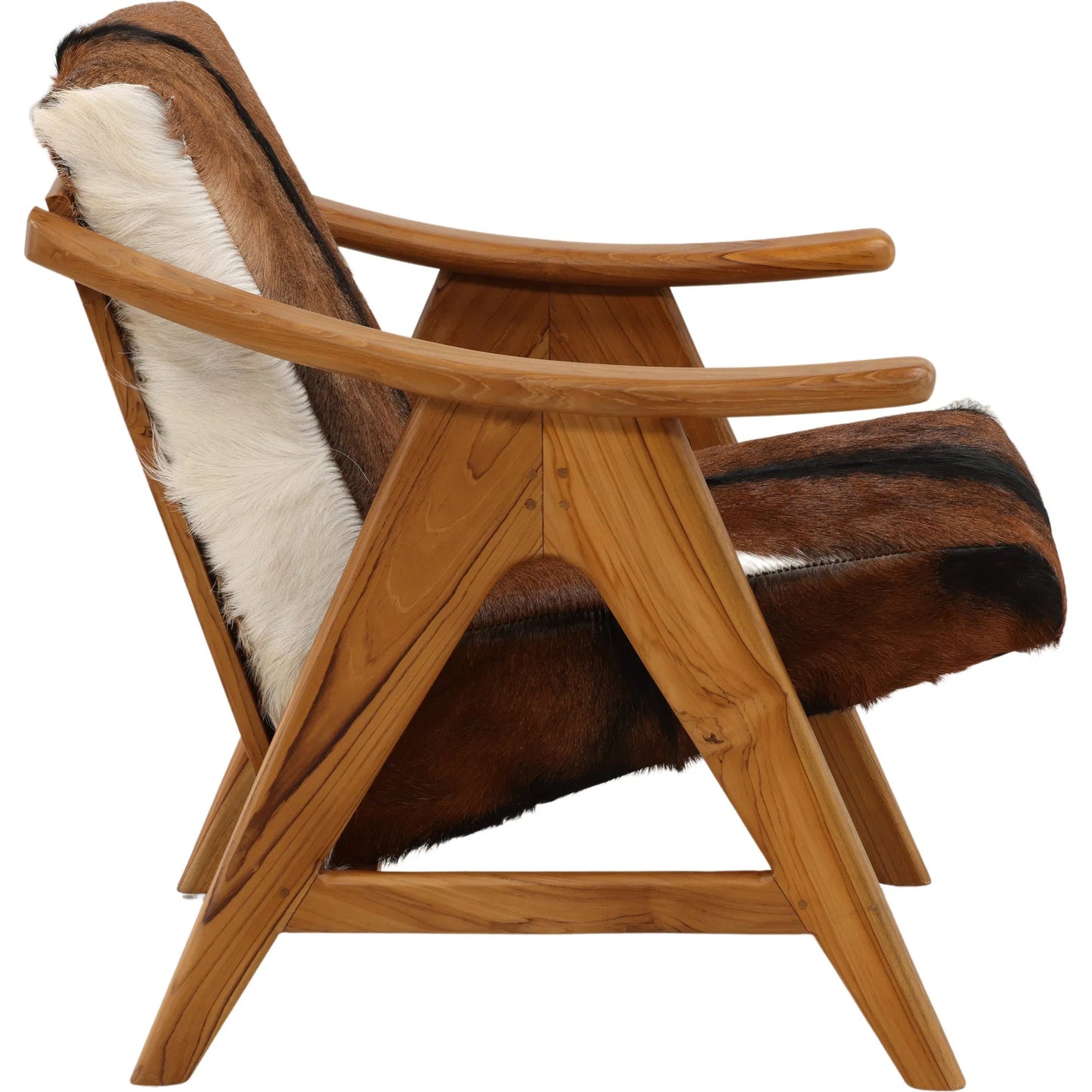 003 SI-2532965 | Additional Silo | Kim Occasional Chair by Arch & Plane in brown, white. Made from goat hide, teak wood in a unique style.