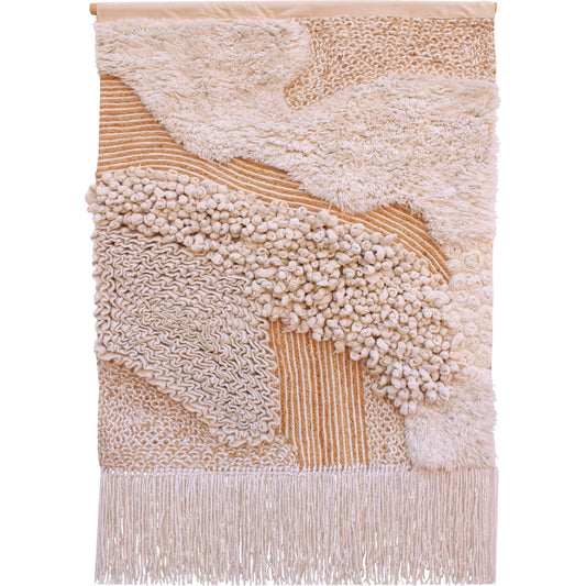 Winthrop Wall Hanging by Arch & Plane in ivory. Made from handmade wool in a unique style.