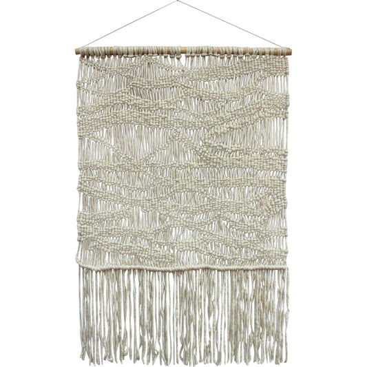 Nereus Wall Hanging by Arch & Plane in ivory. Made from handmade wool in a unique style.
