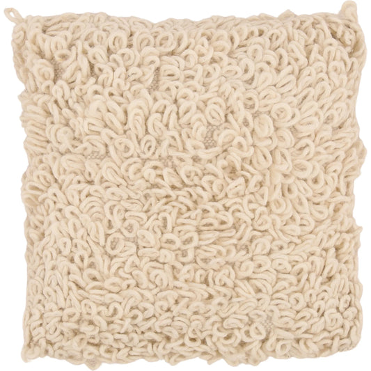 Oakley Pillow by Arch & Plane in ivory. Made from handwoven wool cover in a unique style.