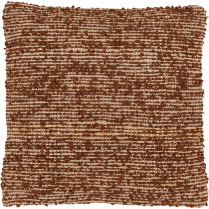Teri Pillow by Arch & Plane in brown. Made from handwoven jute, cotton blend cover in a unique style.