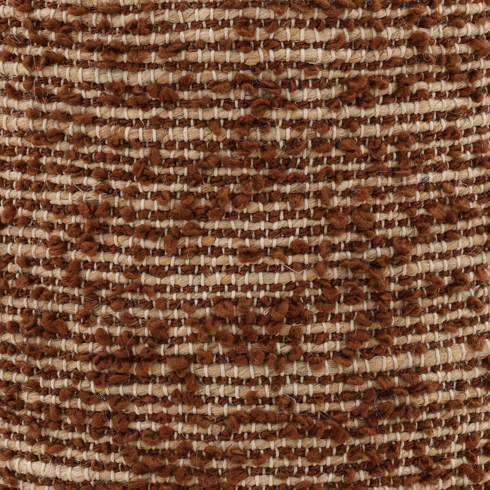 Teri Stool by Arch & Plane in brown. Made from handwoven polyester, jute, cotton in a rustic style.