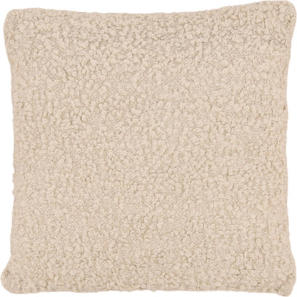 Merlyn Pillow by Arch & Plane in ivory. Made from handwoven boucle fabric, pet yarn cover in a unique style.