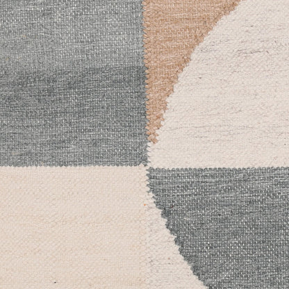 Alexys Outdoor Pillow by Arch & Plane in grey. Made from handwoven punja kilim pet yarn cover in a unique style.