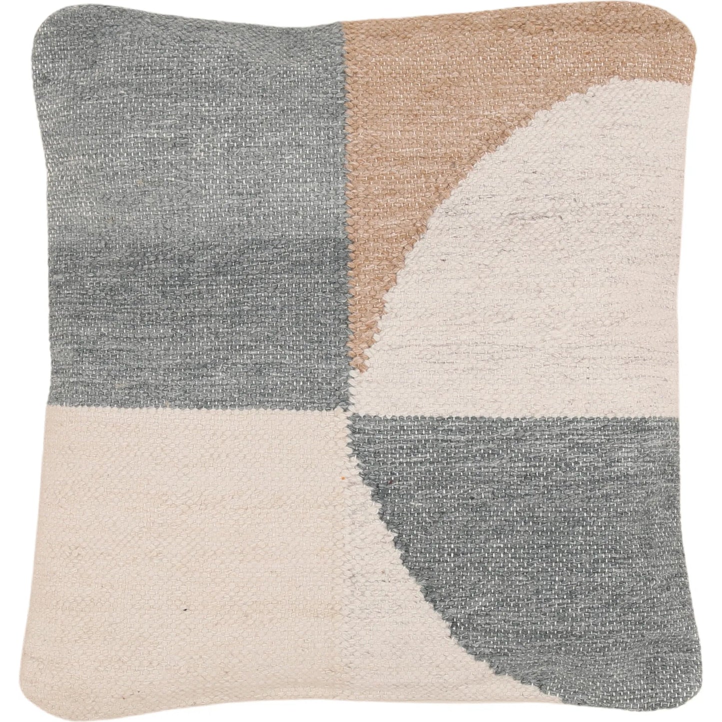 001 SI-2532972 | Primary Silo | Alexys Outdoor Pillow by Arch & Plane in grey. Made from handwoven punja kilim pet yarn cover in a unique style.