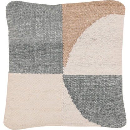 Alexys Outdoor Pillow by Arch & Plane in grey. Made from handwoven punja kilim pet yarn cover in a unique style.