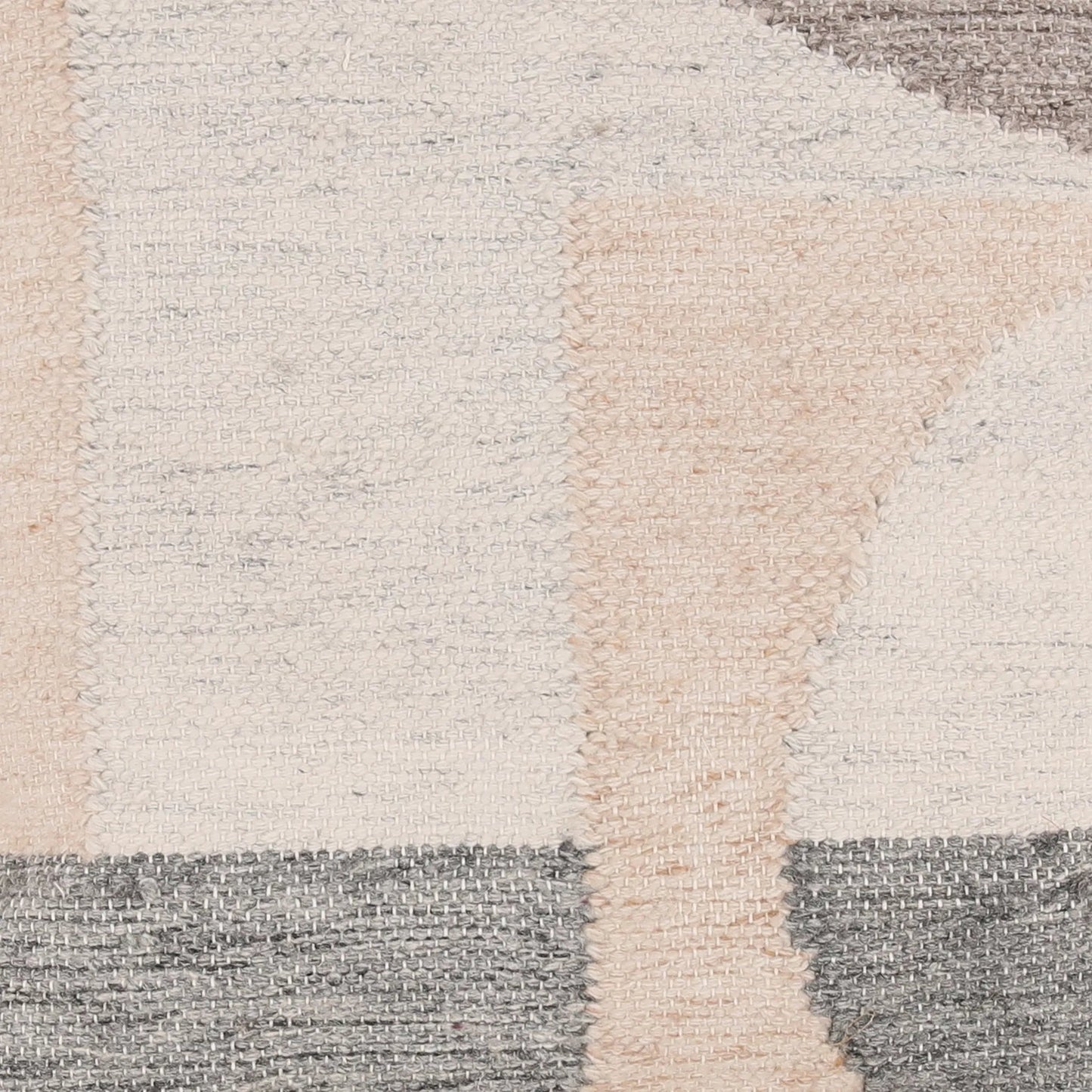 003 SI-2532973 | Closeup | Jay Outdoor Pillow by Arch & Plane in grey. Made from handwoven punja kilim pet yarn cover in a unique style.