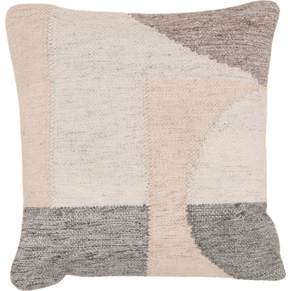 Jay Outdoor Pillow by Arch & Plane in grey. Made from handwoven punja kilim pet yarn cover in a unique style.