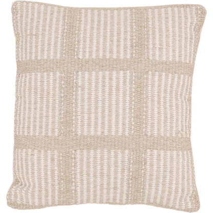Vicki Outdoor Pillow by Arch & Plane in ivory. Made from handwoven olefin fabric cover in a unique style.