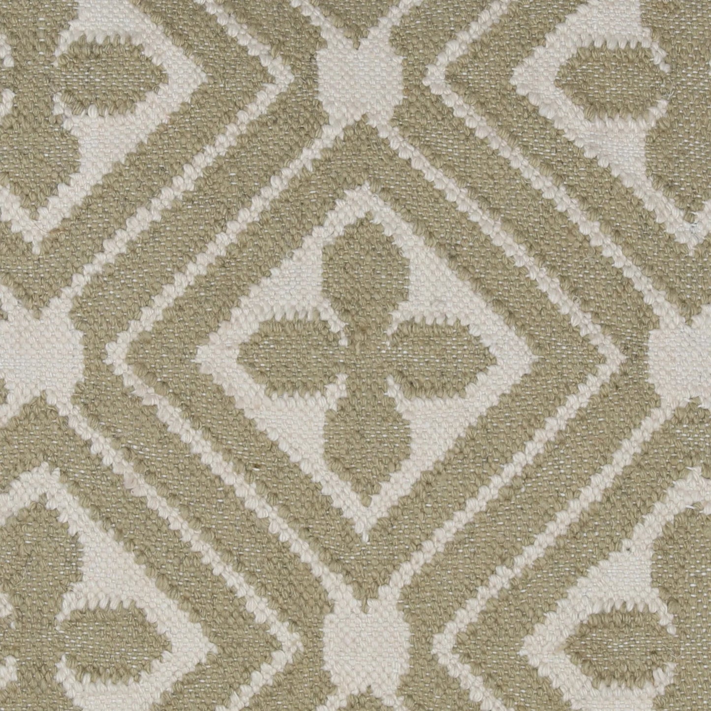 003 SI-2532980 | Closeup | Dillan Outdoor Pillow by Arch & Plane in sage. Made from handwoven punja kilim pet yarn in a unique style.