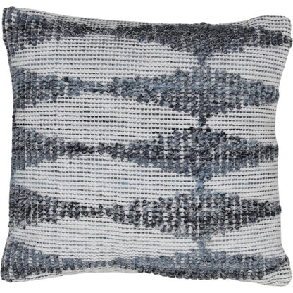 Keshia Outdoor Pillow by Arch & Plane in blue. Made from handwoven pet yarn in a unique style.