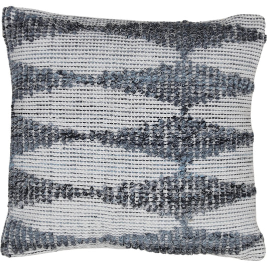 Keshia Outdoor Pillow by Arch & Plane in blue. Made from handwoven pet yarn in a unique style.