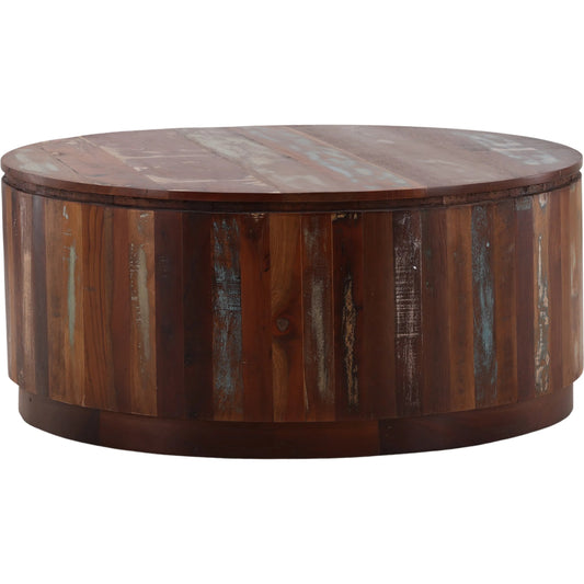 Celtis Coffee Table Brown by Arch & Plane in medium brown distressed paint. Made from reclaimed mango wood in a unique style.
