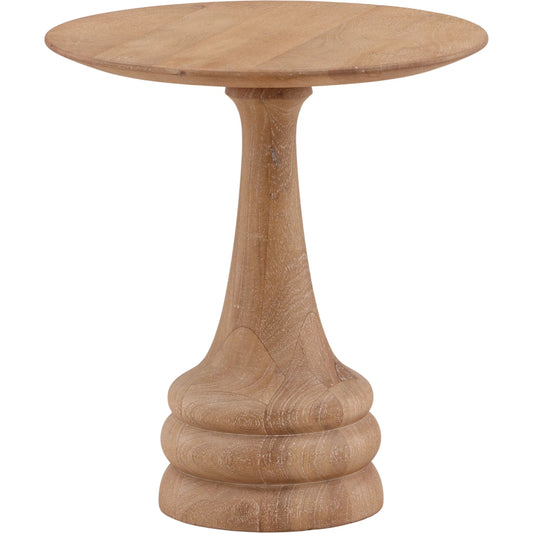 Loraine Side Table by Arch & Plane in light natural. Made from mango wood in a unique style.