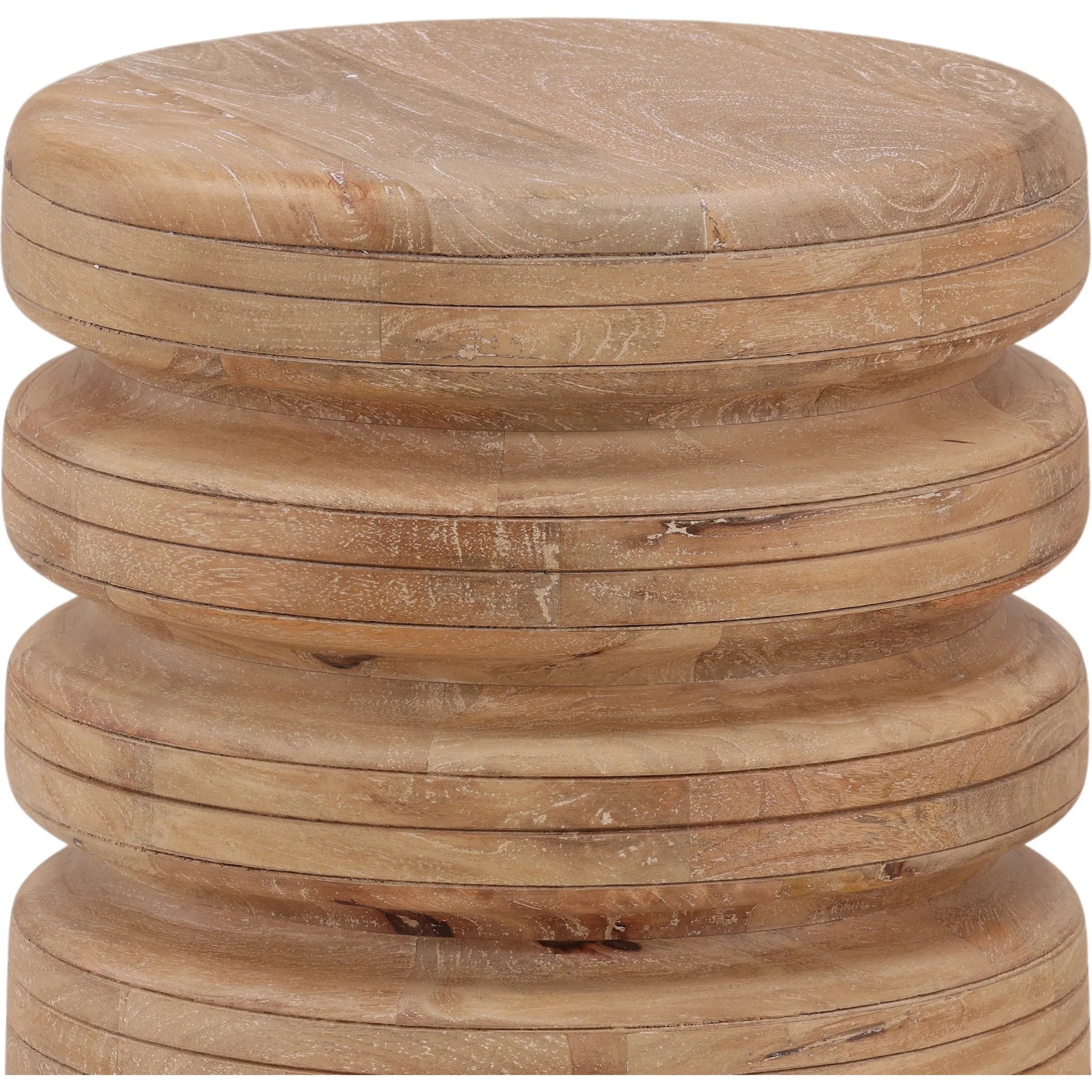 Dolly Side Table by Arch & Plane in light natural. Made from mango wood in a unique style.