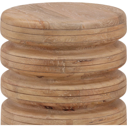 Dolly Side Table by Arch & Plane in light natural. Made from mango wood in a unique style.