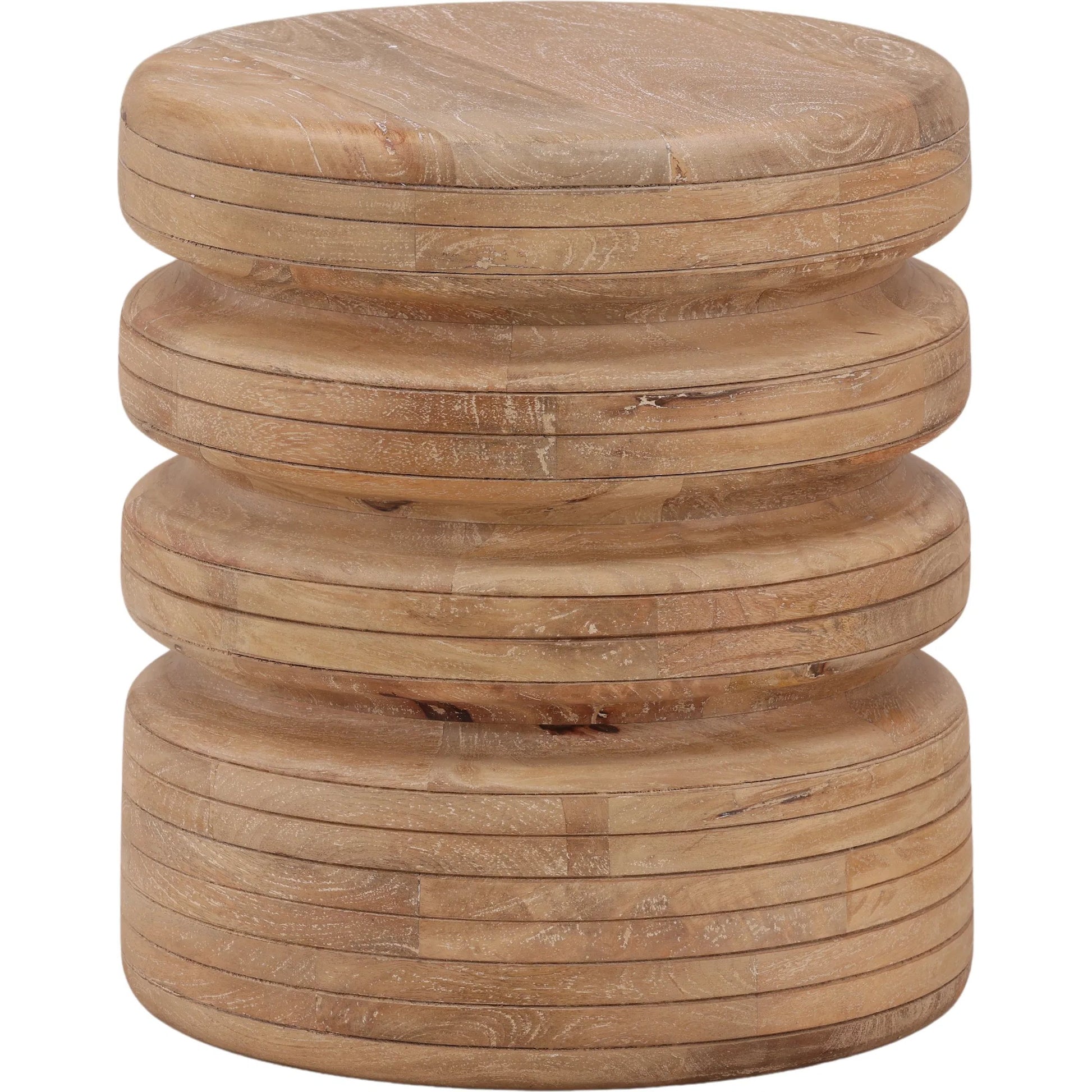 Dolly Side Table by Arch & Plane in light natural. Made from mango wood in a unique style.
