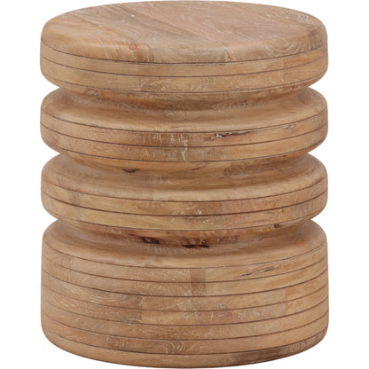 Dolly Side Table by Arch & Plane in light natural. Made from mango wood in a unique style.