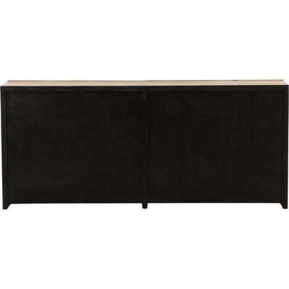 Eris Sideboard by Arch & Plane in brown. Made from reclaimed pine wood, glass in a unique style.