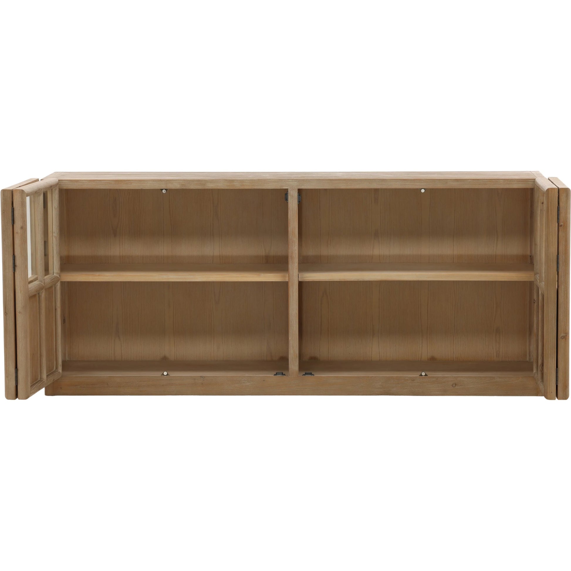 Eris Sideboard by Arch & Plane in brown. Made from reclaimed pine wood, glass in a unique style.