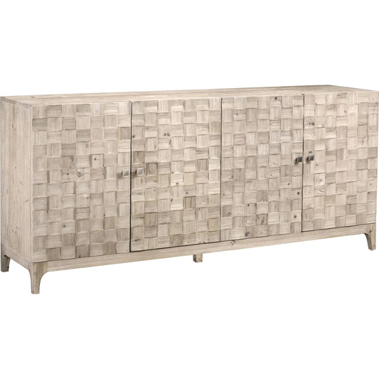 Katharine Reclaimed Pine Light Grey Sideboard by Arch & Plane in light grey. Made from reclaimed pine in a modern style.