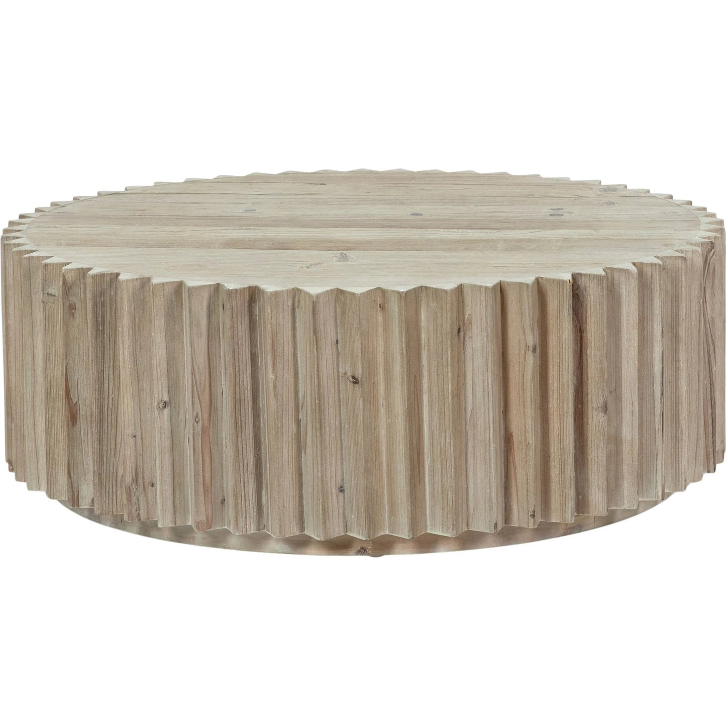 005 SI-1924529 | Primary Silo | Alpha Reclaimed Pine Fluted Coffee Table by Arch & Plane in light brown wash. Made from reclaimed pine in a modern style.
