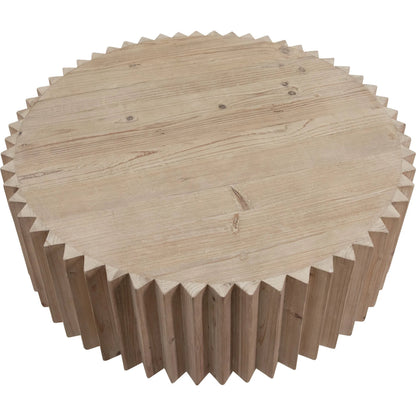 Alpha Reclaimed Pine Fluted Coffee Table by Arch & Plane in light brown wash. Made from reclaimed pine in a modern style.
