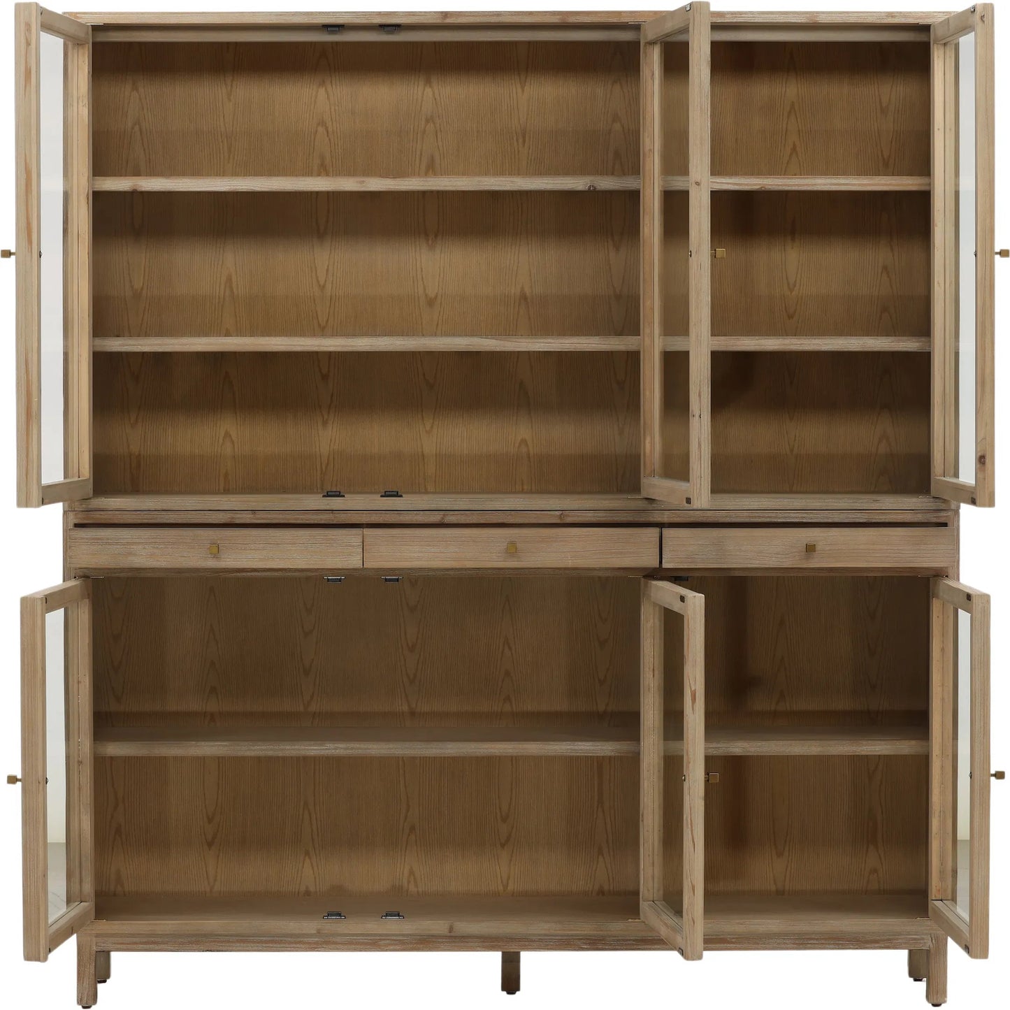 005 SI-2533003 | Additional Silo | Makala Cabinet by Arch & Plane in warm brown wash. Made from reclaimed pine wood, glass, select hardwood in a unique style.