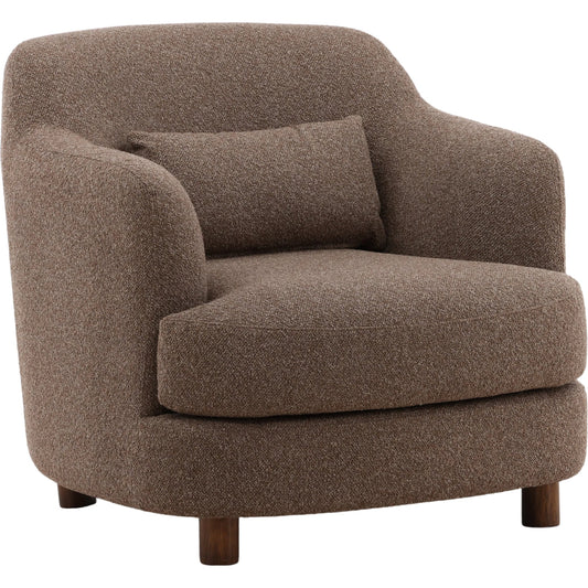 Saylor Occasional Chair by Arch & Plane in vista brown. Made from boucle fabric in a unique style.