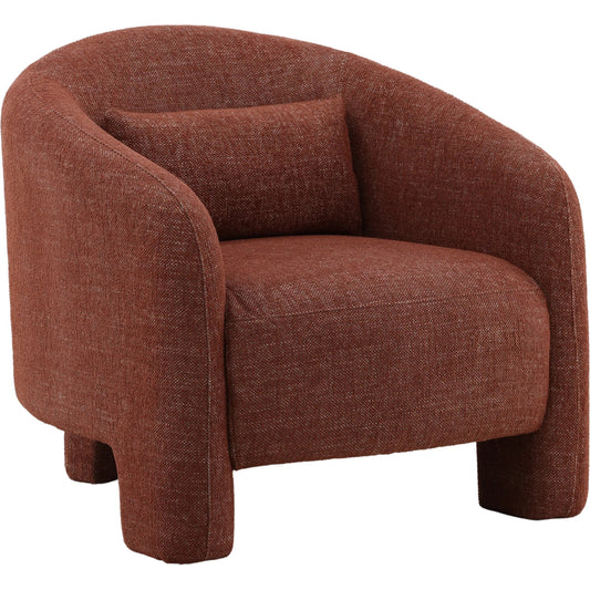 Haywood Occasional Chair by Arch & Plane in lola russet. Made from basketweave fabric in a unique style.