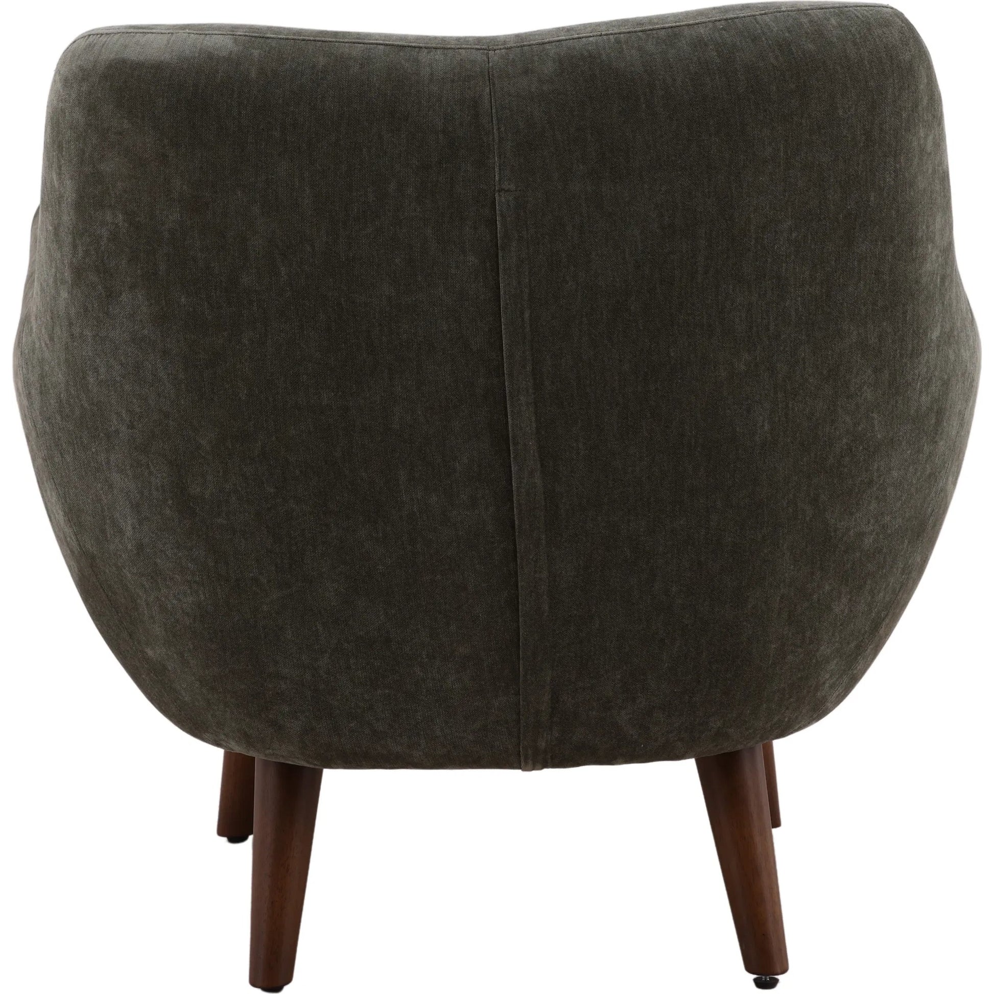 Imelda Occasional Chair by Arch & Plane in canna forest, brown. Made from chenille fabric, rubber wood in a unique style.