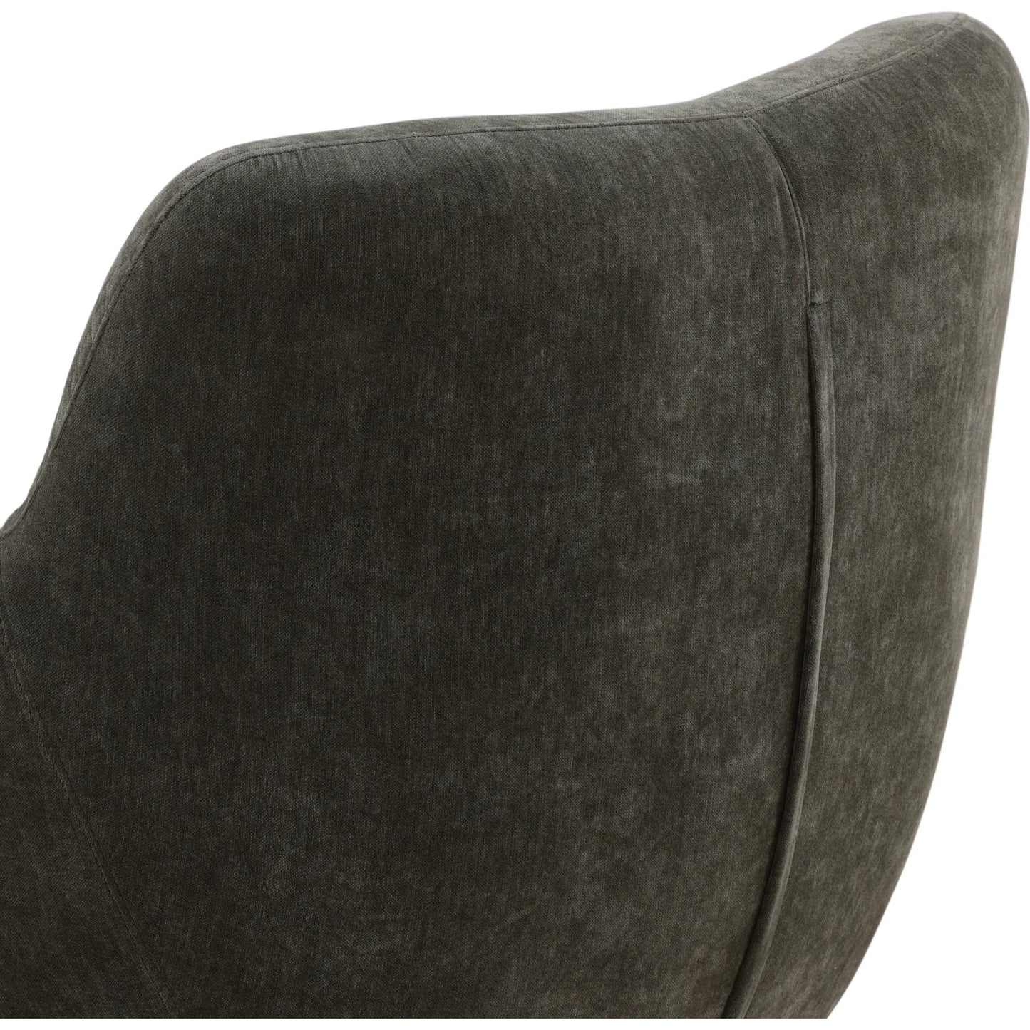 006 SI-2533007 | Closeup | Imelda Occasional Chair by Arch & Plane in canna forest, brown. Made from chenille fabric, rubber wood in a unique style.