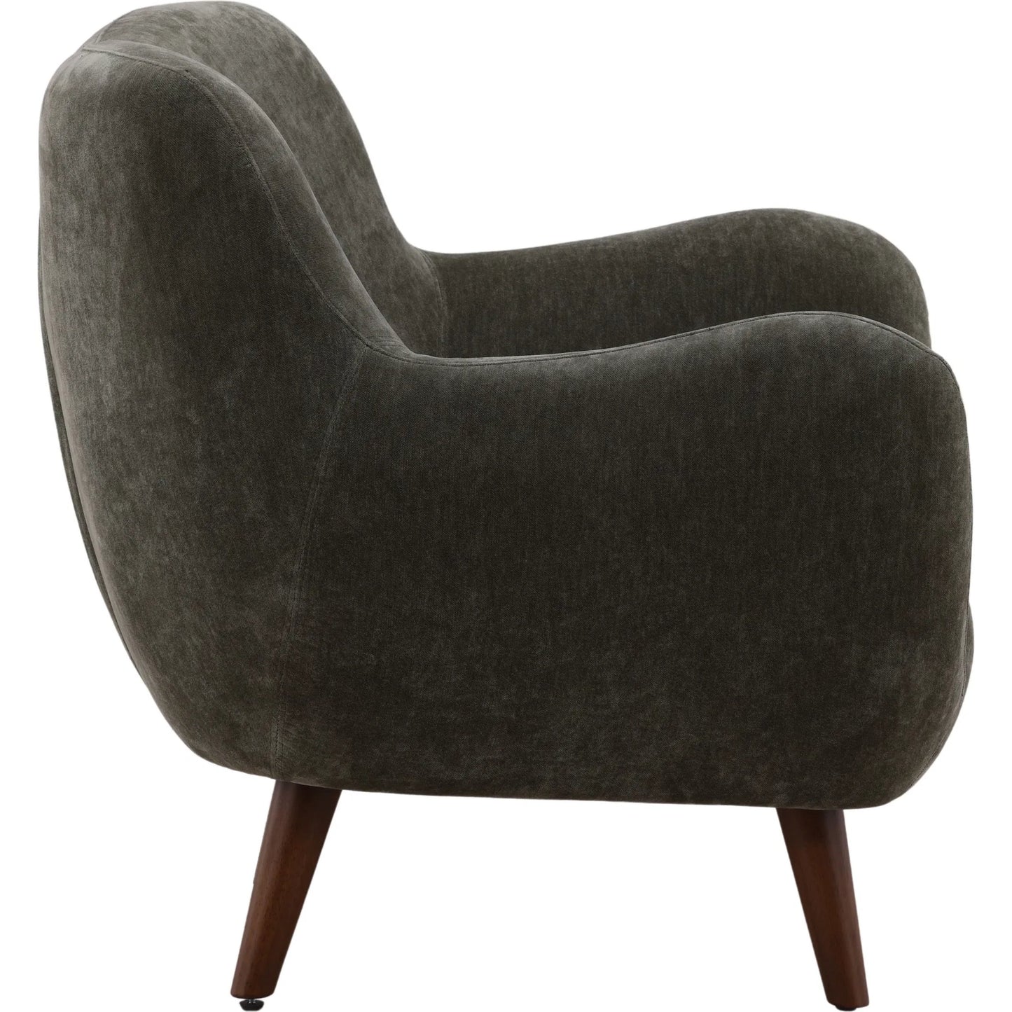 003 SI-2533007 | Additional Silo | Imelda Occasional Chair by Arch & Plane in canna forest, brown. Made from chenille fabric, rubber wood in a unique style.