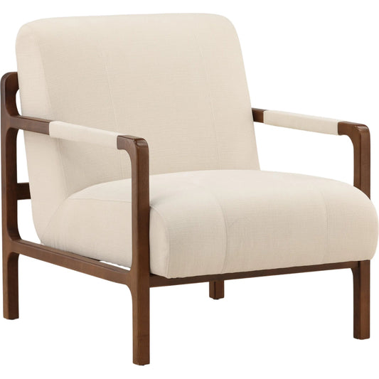 Perla Occasional Chair by Arch & Plane. Made from basketweave fabric, rubber wood in a unique style.